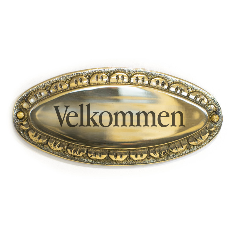 Messingskilt - Lage skilt selv – Dørskilt – Gull/Svart - Messing - Skiltmax.no