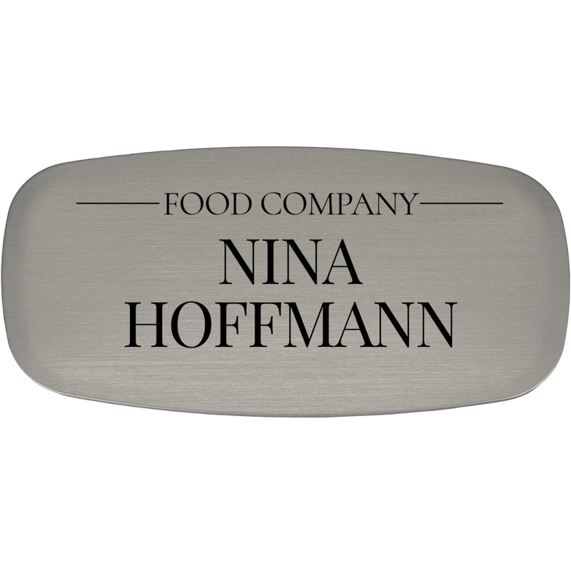 Namnskylt - Egen design - mässing - silver - 62x32 mm - magnetfäste - skyltmax.se