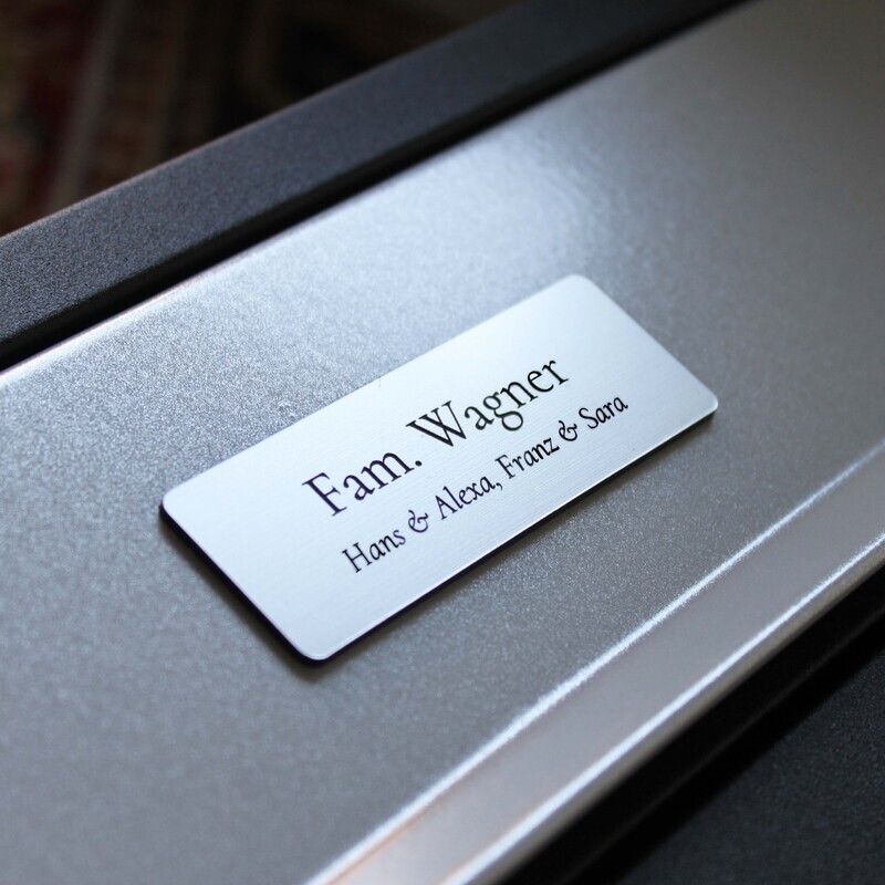 Briefkastenschild - Selbst gestalten - Kunststoff - Schildermaxe.at