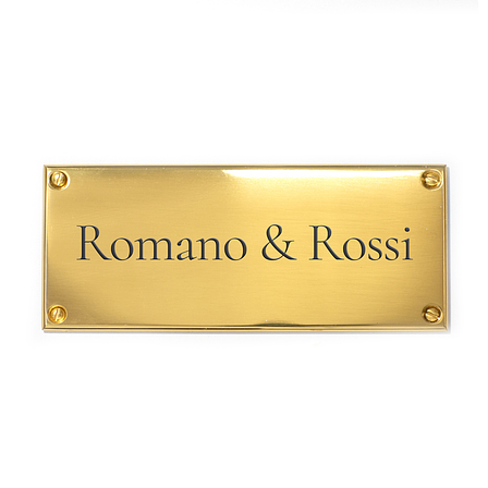 Targhette In Ottone, Quadrato Ottone/Lucido Ottone Lucido. Fissaggio: Vite