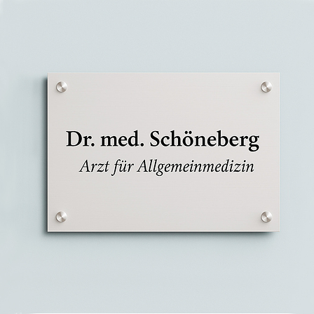 Metallschild Aluminium schwarzer Text Schöneberg