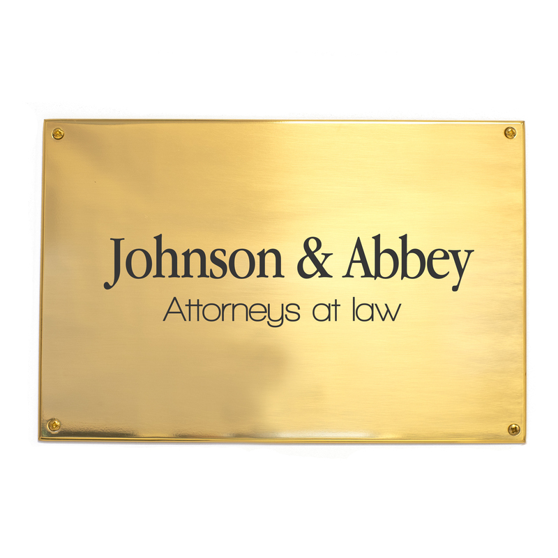 Brass door sign - 300x200 mm - Personalised - signomatic.ie