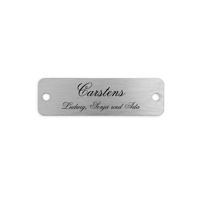 Briefkastenschild Edelstahl - Selbst gestalten - 60x18 mm - Rostfreier Stahl - Schildermaxe.at