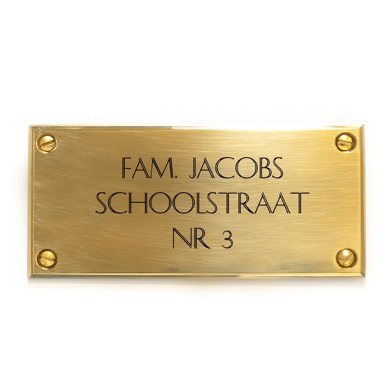 Naambordjes messing - Ontwerp zelf - Schroef - 120x55 mm - Bordenmax.nl