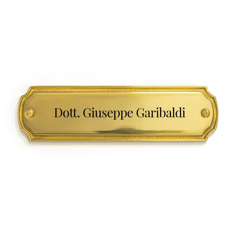 Targhe per ufficio - Ottone - Oro/nero - 154x43 mm - Cartellimax.it