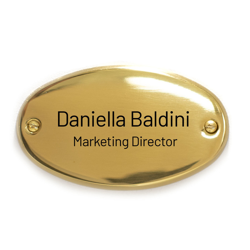 Targhette per ufficio - Ottone - Oro/nero - 104x60 mm - Cartellimax.it