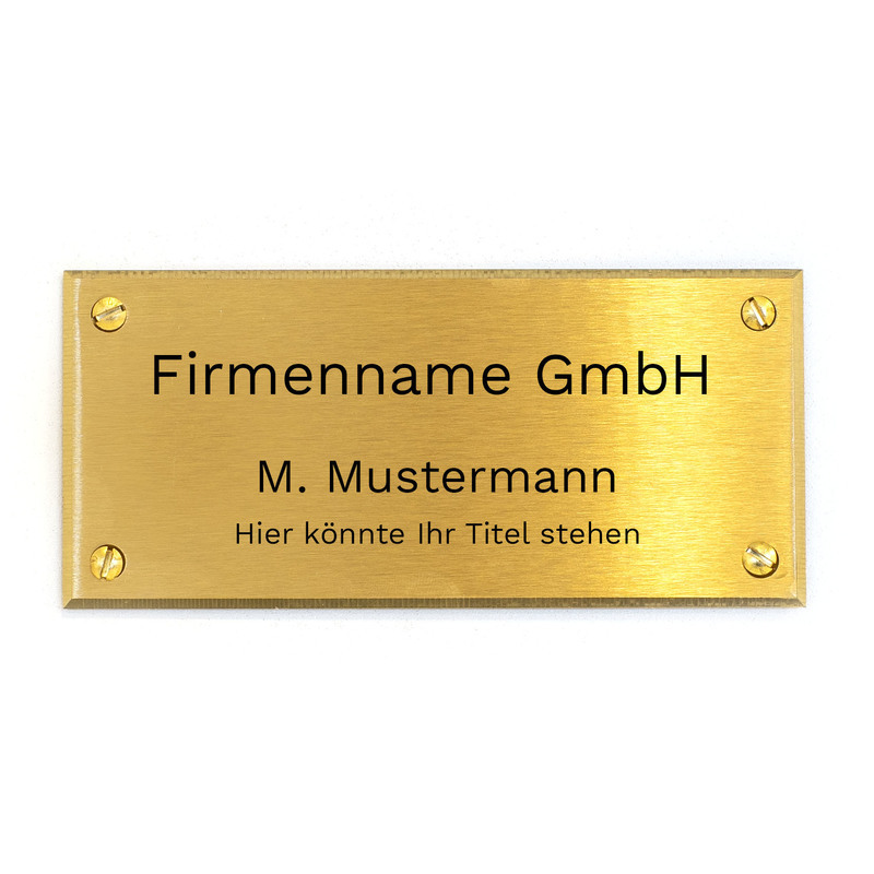 Messing Firmenschild selbst gestalten - 120x55 mm - Schildermaxe.at