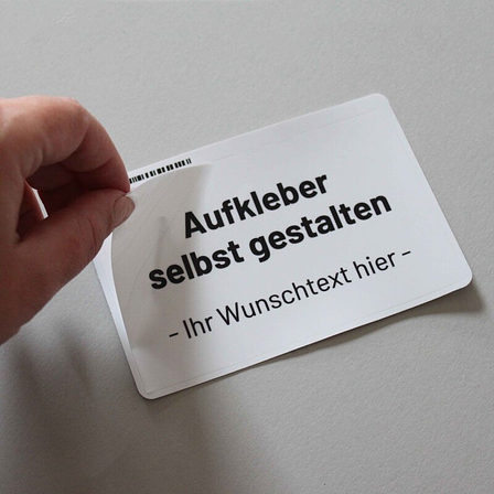 Aufkleber, Quadrat Weiß Vinyl. Befestigung: Selbstklebend