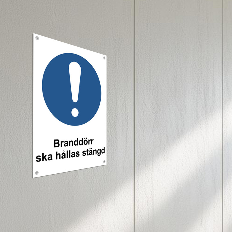 Påbudsskylt - Branddörr - 210x295 - Skyltmax.se