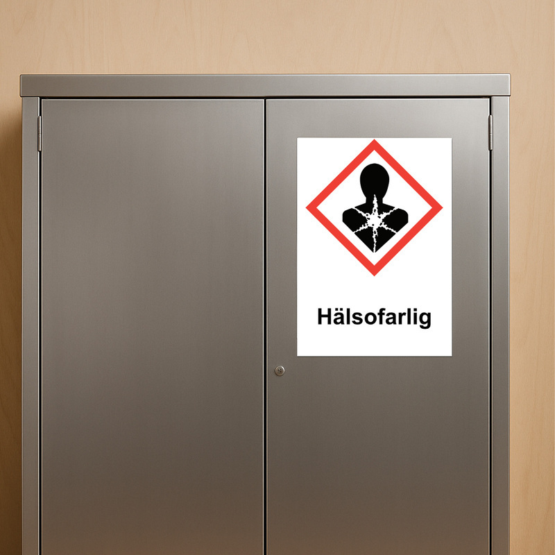 Dekal med faropiktogram – 210x297 mm – enligt CLP-föreskrifter – Skyltmax.se