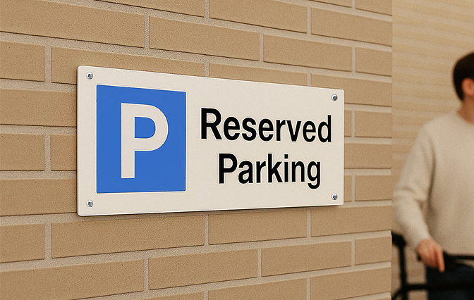 Aluminium Signs, Square White Aluminium. Fixing Method: Screw