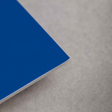 Labels And Plates, Square Blue Matte Anodised Aluminium. Fixing Method: Screw