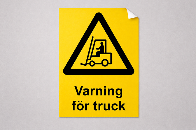 Dekaler, Fyrkantig Gul Vinyl. Fästmetod: Självhäftande