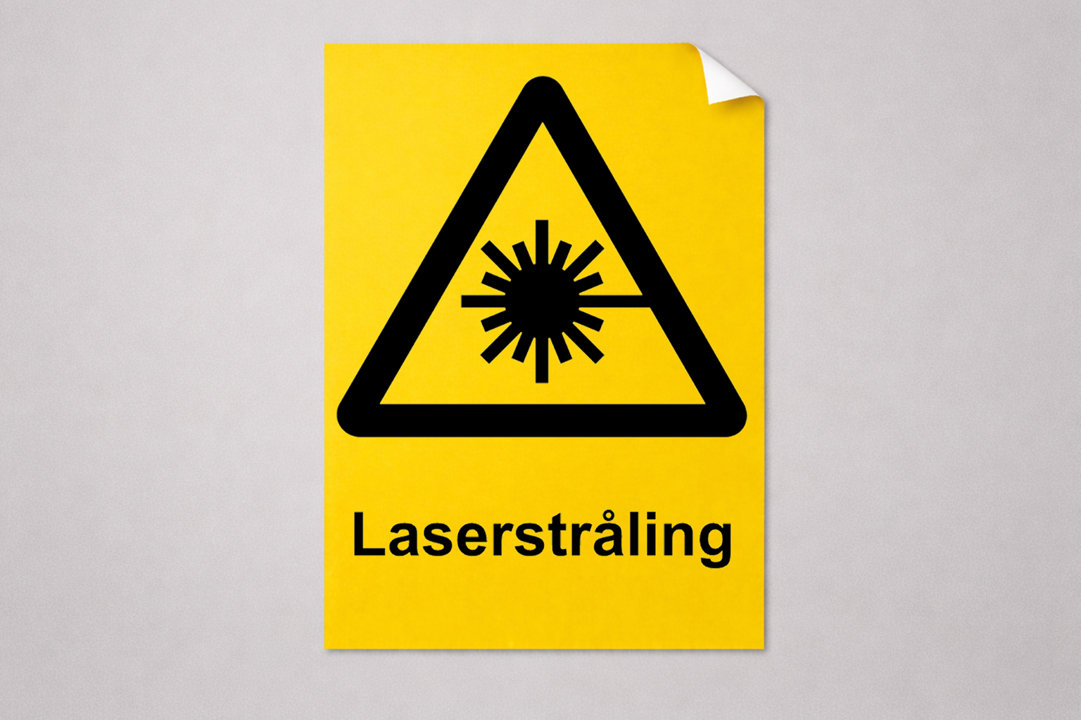 Varselskilt - Laserstråling - Vinyl - 210x297 mm - Skiltmax.no