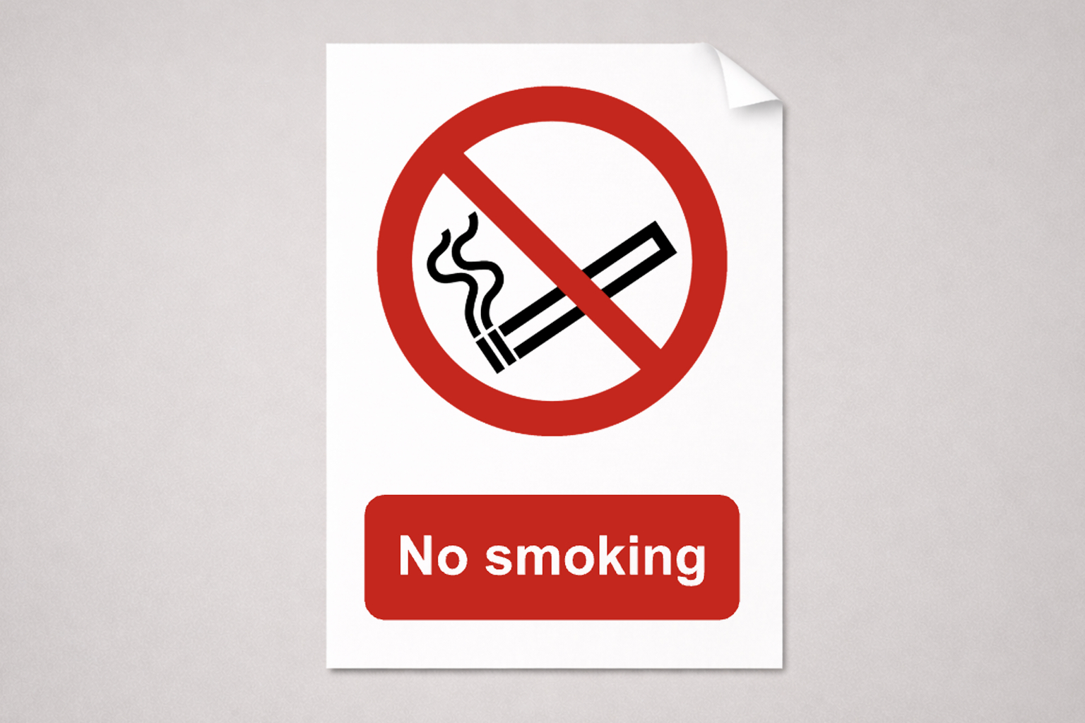 Prohibition Sign - Vinyl - No smoking - 210x297 mm - Signomatic.co.uk