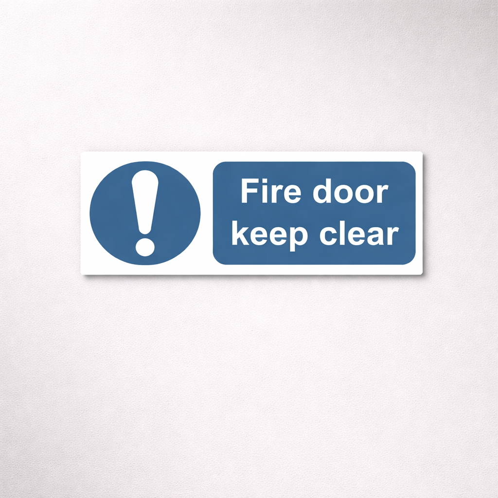 Emergency Exit Sign - Fire Door - 450x150 mm - Signomatic.co.uk