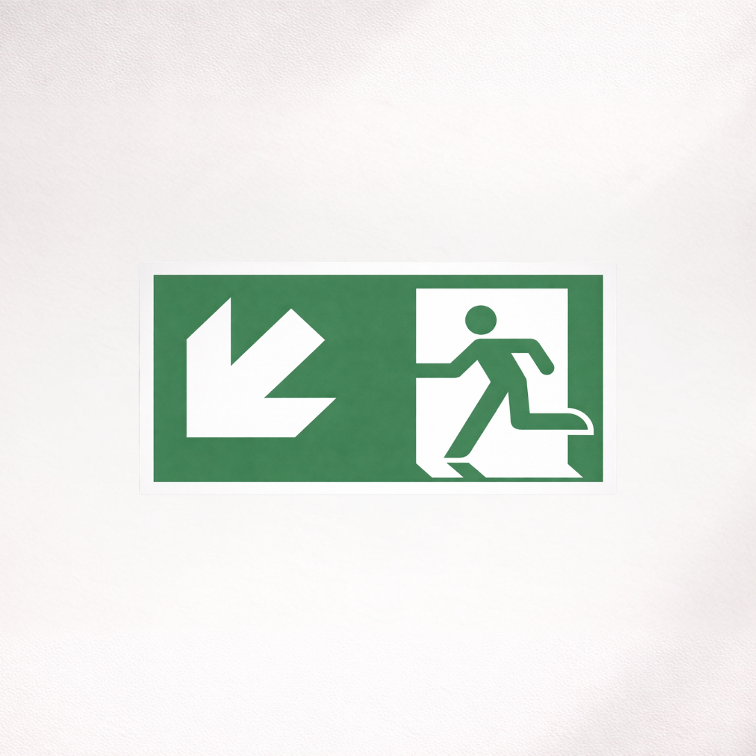 Fire exit sign - Emergency Exit Left - ISO - 200x100mm - Signomatic.co.uk