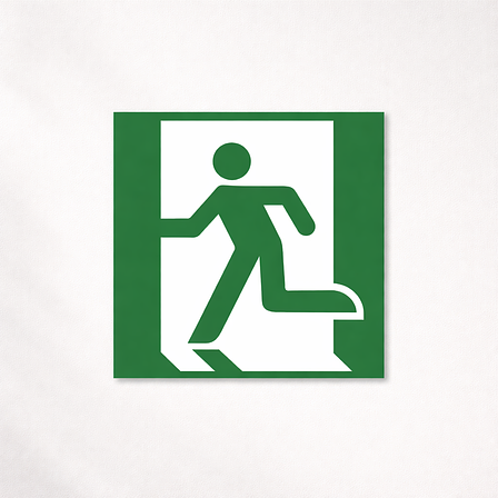 Notausgangsschild - Rettungsweg/Notausgang (links) - Vinylfolie - 200x200 mm - ISO 7010