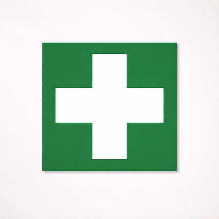 Notausgangsschild - Erste Hilfe - Vinylfolie - 200x200 mm - ISO 7010
