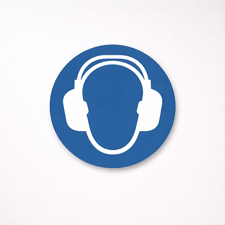 Gebotsschild - Gehörschutz benutzen - Symbol nach EN ISO 7010 - Durchmesser: 100 mm