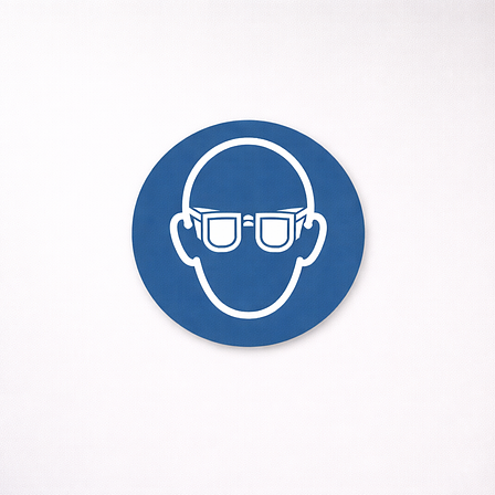Gebotsschild - Augenschutz benutzen - EN ISO 7010 - Folie - Durchmesser: 100 mm
