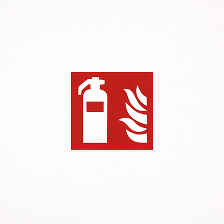Brandschutzschild - Feuerlöscher - Aluminium - 150x150 mm - Klebeband