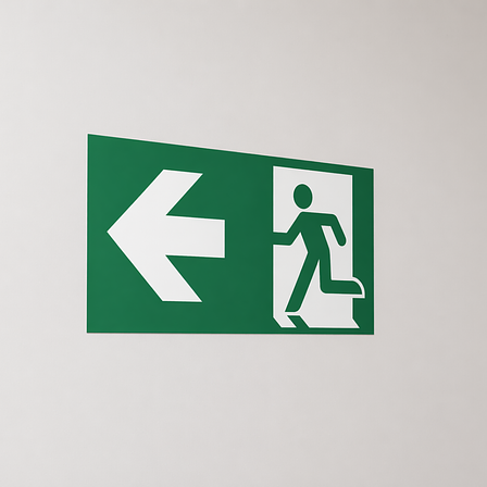 Panneau issue de secours - Signal de voie d’évacuation flèche gauche - Aluminium - 300x150 mm - ISO 7010
