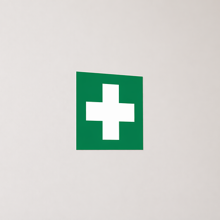 Panneau de sortie de secours – Premiers secours – Film vinyle – 200x200 mm – ISO 7010