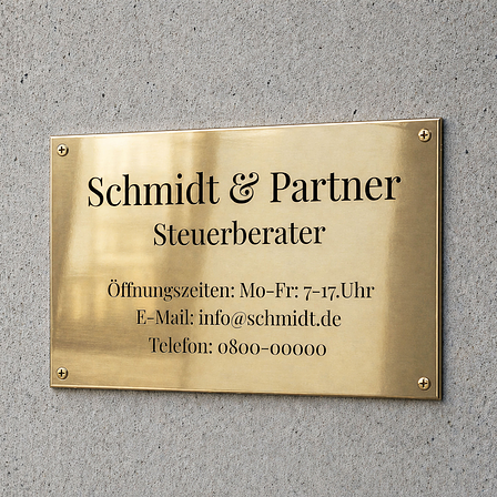 Messingschild glänzend Schmidt & Partner