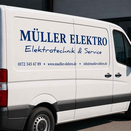 Fahrzeugbeschriftung Firmenwerbung Blau