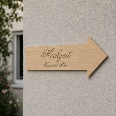 Wegweiser zur Hochzeit mit Namen