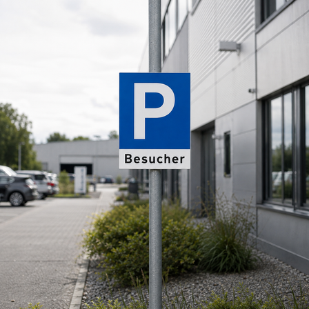 Besucherparkplatz inkl. Rohrschelle - Aluminium - 300x400 mm