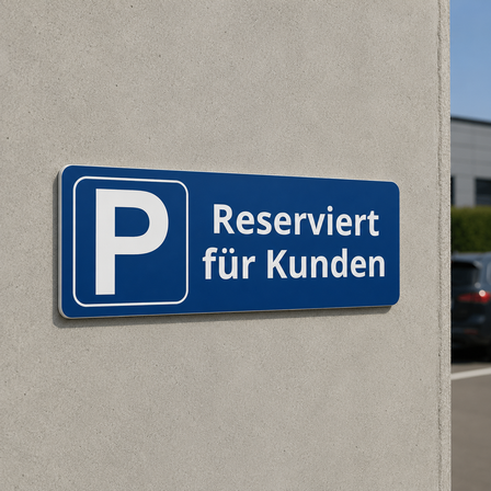 Parkplatzschild - Reserviert für Kunden - Kunststoff Gravur - 295x100 mm
