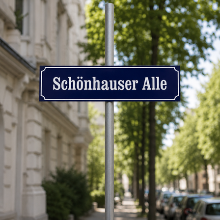 Straßenschild Aluminium mit Rohrpfosten