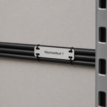 Kennzeichnungsschilder, Runde Ecke Edelstahl. Befestigung: Kabelkennzeichnung