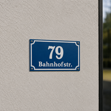 Aluminiumschilder, Quadrat Blau Aluminium. Befestigung: Schraube