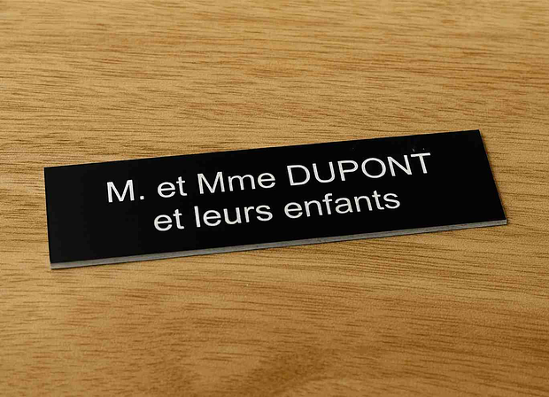 Plaque de boîte aux lettres avec texte personnalisé