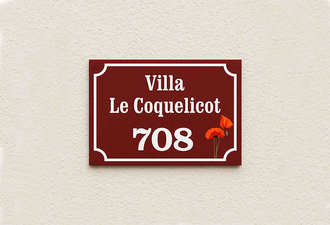 Plaque en aluminium avec design au choix