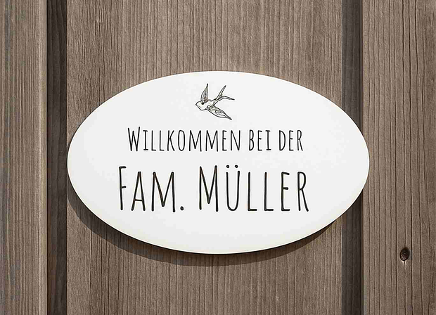 Haustürschild - Kunststoff Gravur