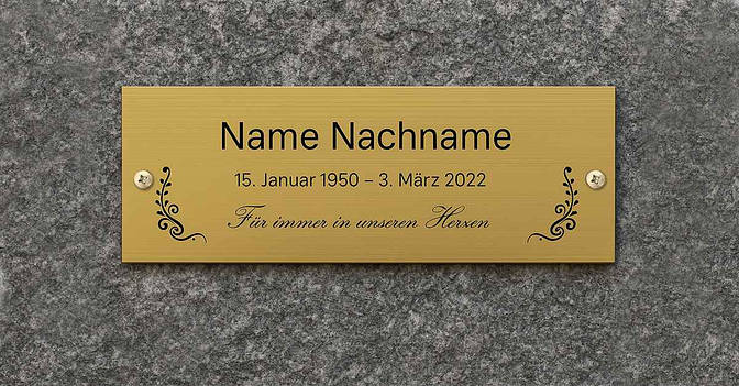 Grabschild aus Aluminium
