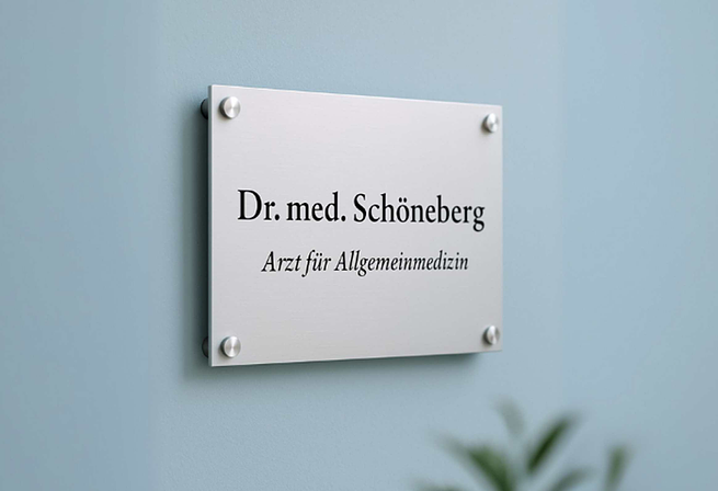 Aluminiumschild bedruckt mit Wunschtext