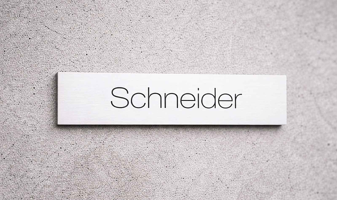 Briefkastenschild Gravierter Kunststoff