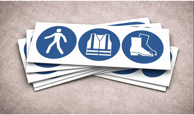 Gebotsschilder mit Symbole