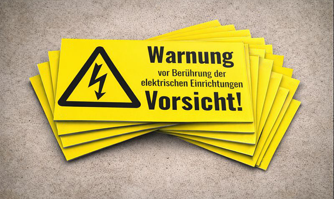 Warnschilder mit Wunschtext