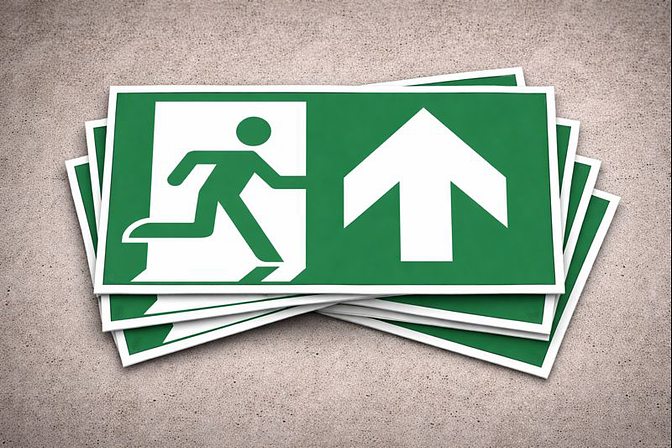 Emergency directional arrow sign