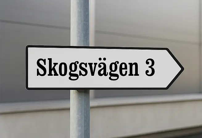 Vit trafikskylt i aluminium