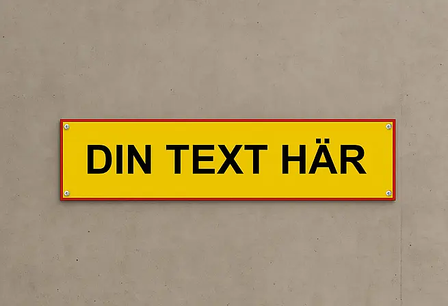 Gul trafikskylt i aluminium