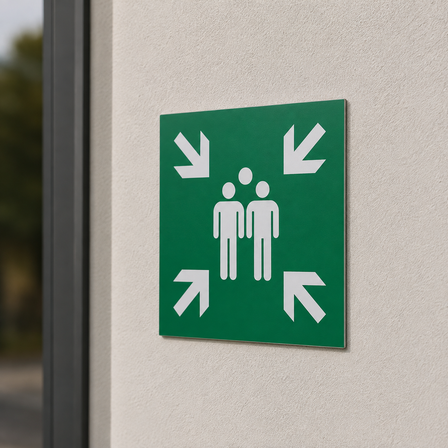 Sammelplatz-Schild