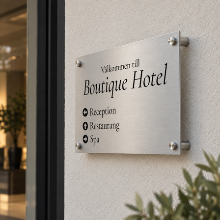 Hotellskylt i aluminium