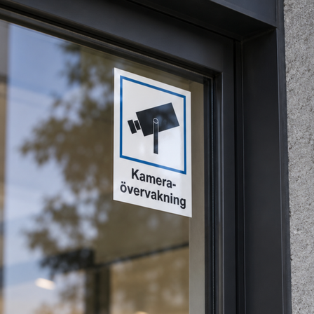 Dekal på fönster för kameraövervakning